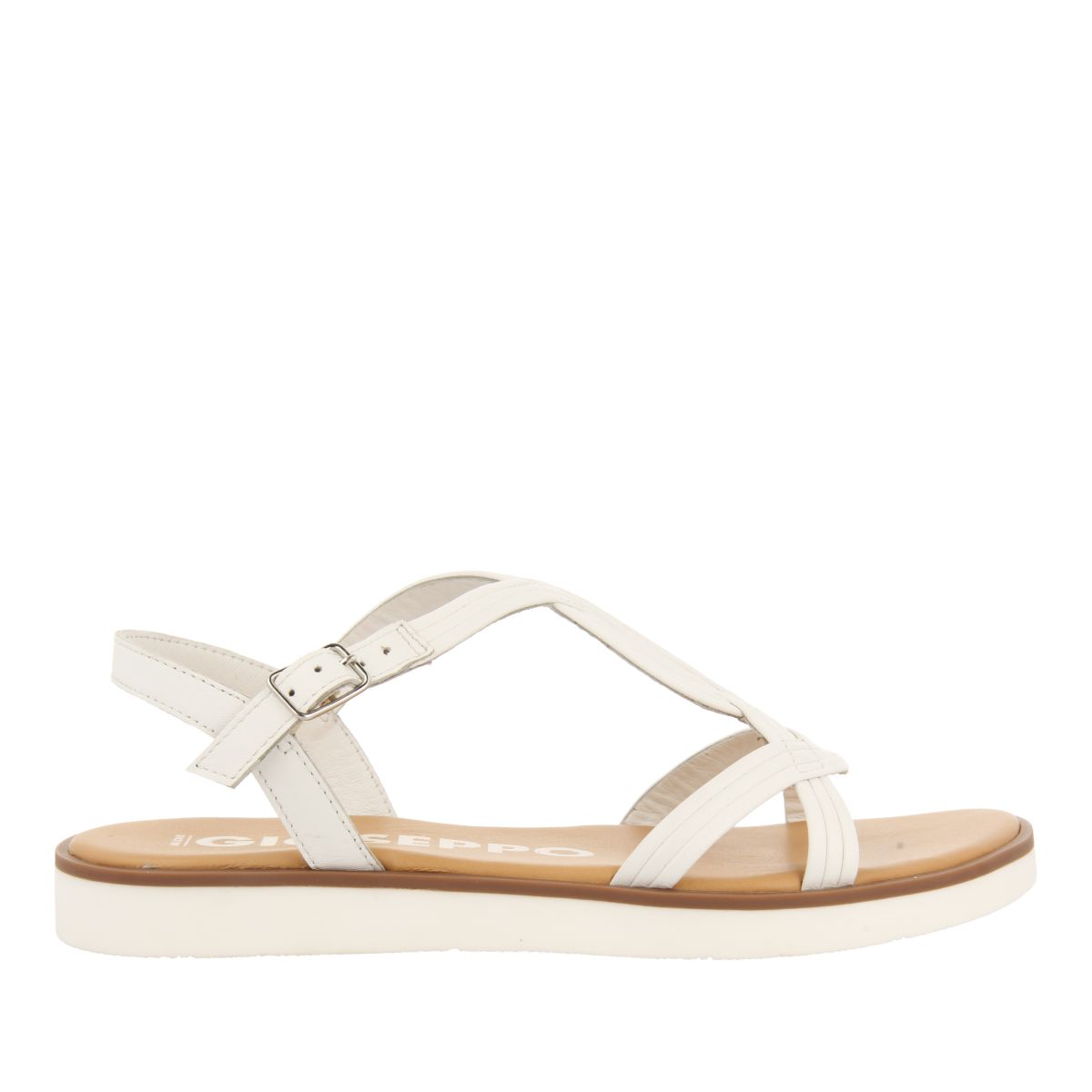 SANDALIAS BLANCAS DE PIEL CON TIRAS PARA MUJER CORNUALLES