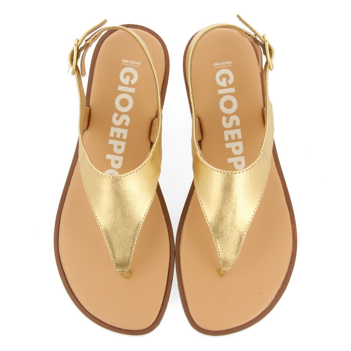 SANDALIAS DE PIEL DORADAS PARA MUJER FIERZE