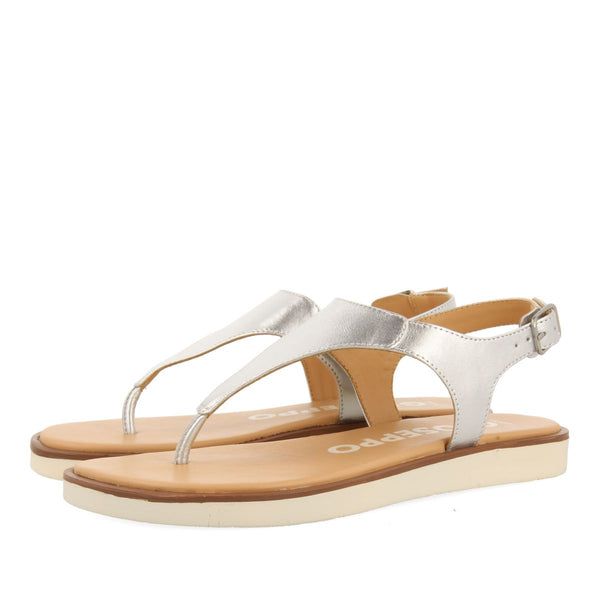 SILVER LEATHER SANDALS FOR WOMEN FIERZE