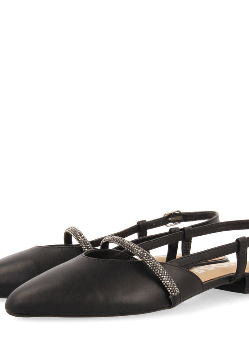 BLACK SKINLESS DANCERS WITH STONE DETAIL STRAP FOR WOMEN GODRANO
