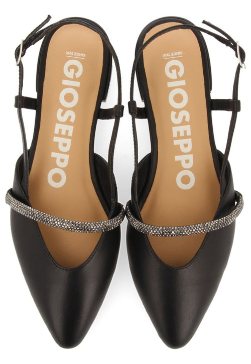 BLACK SKINLESS DANCERS WITH STONE DETAIL STRAP FOR WOMEN GODRANO