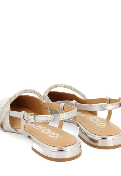 SILVER SKINLESS DANCERS WITH STONE DETAIL STRAP FOR WOMEN GODRANO