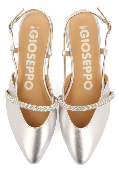 SILVER SKINLESS DANCERS WITH STONE DETAIL STRAP FOR WOMEN GODRANO