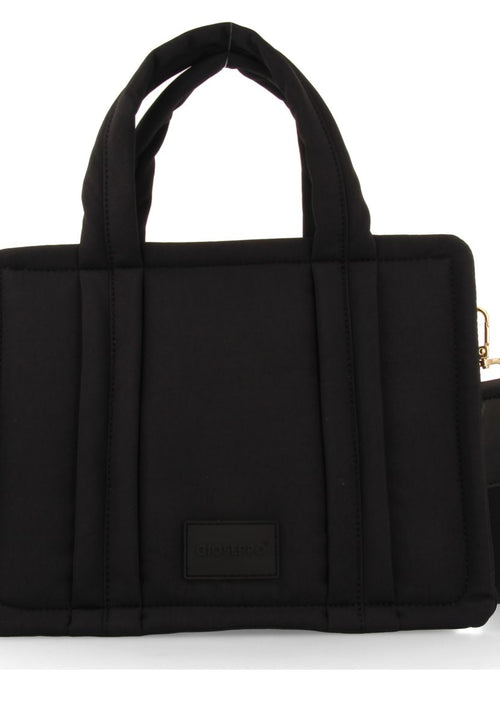 BOLSO NEGRO CON ASAS Y BANDOLERA GEREI