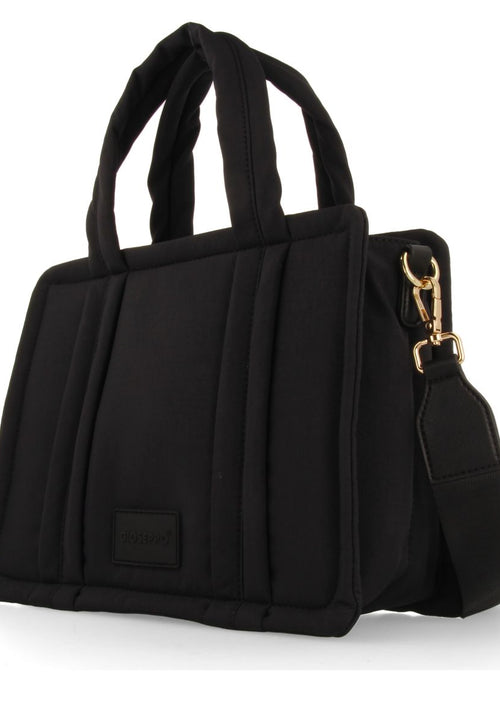 BOLSO NEGRO CON ASAS Y BANDOLERA GEREI
