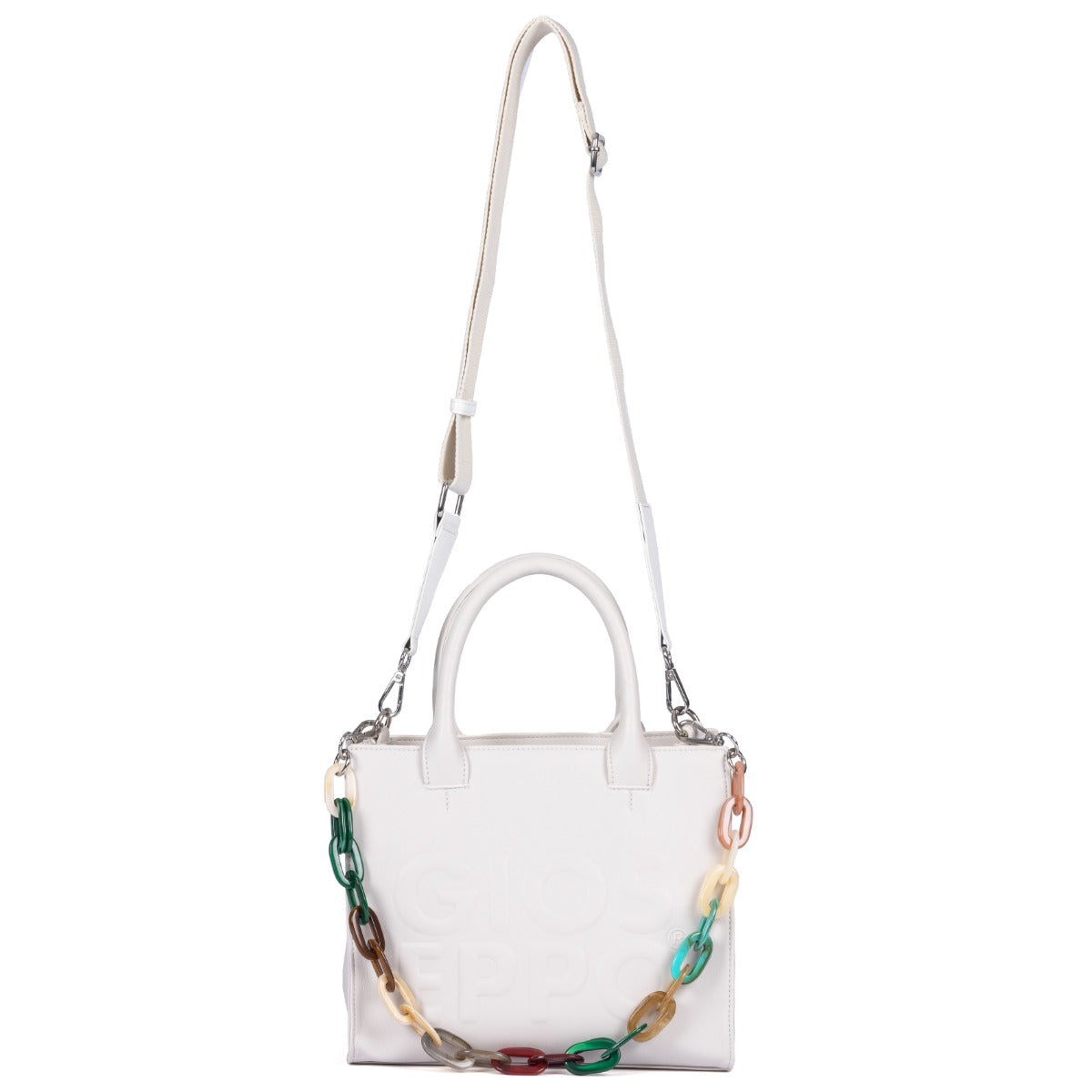 BOLSO BEIGE CON ASAS Y BANDOLERA LANEAST 