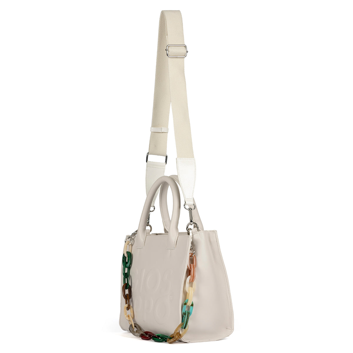 BOLSO BEIGE CON ASAS Y BANDOLERA LANEAST 