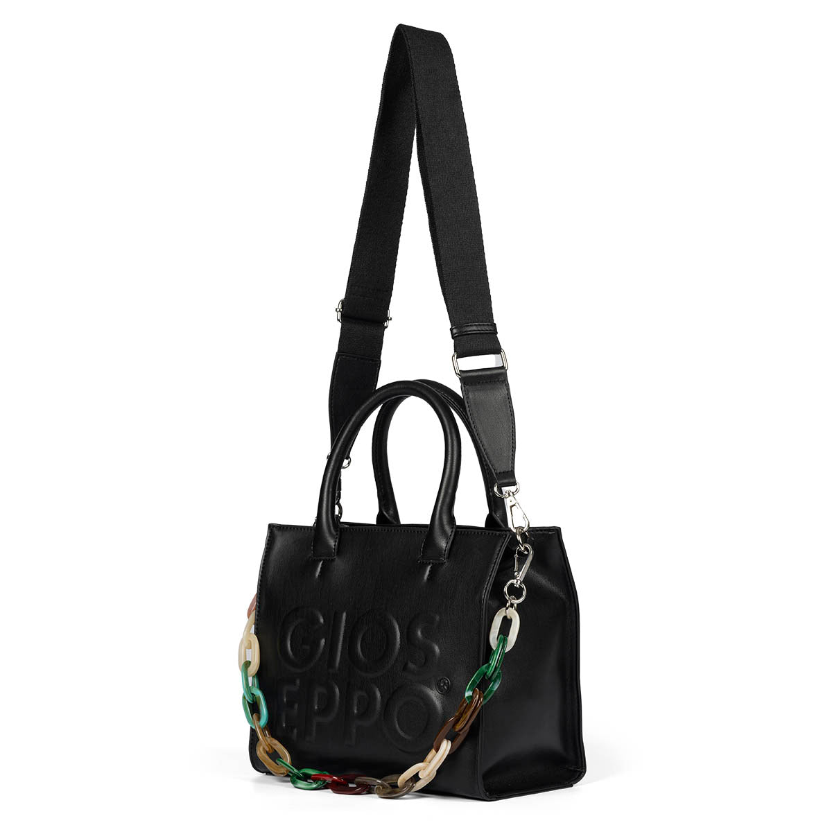 BOLSO NEGRO CON ASAS Y BANDOLERA LANEAST 