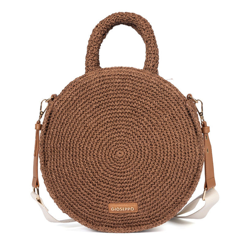 CAPAZO REDONDO COLOR CUERO TRENZADO MIMS 