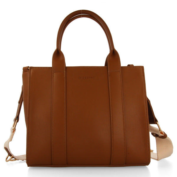 PETIT SAC BANDOULIÈRE EN CUIR DE COULEUR CUIR AVEC DÉTAIL EN BEIGE MALONE 