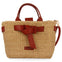 RAFFIA CROSSBODY BAG WITH BOW AND DETAILS IN LEATHER COLOR GREKAN