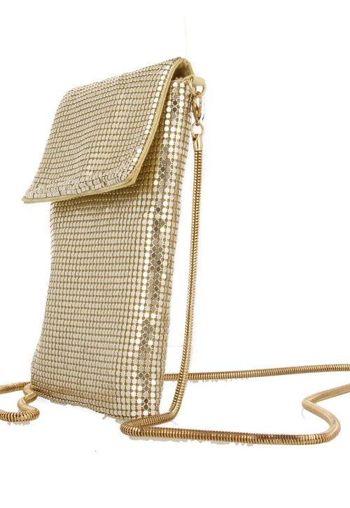 MINI BOLSO DORADO DE MALLA METÁLICA SEILLANS