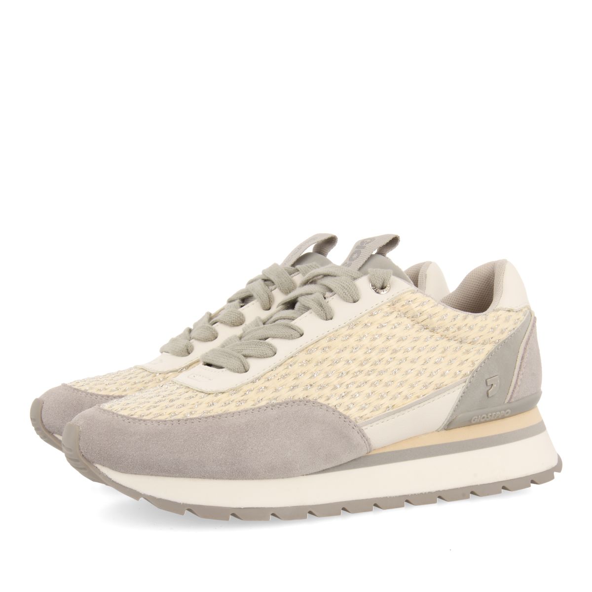 SCARPE DA GINNASTICA ARGENTATE CON DETTAGLI INTRECCIATI PER DONNA GAGGI