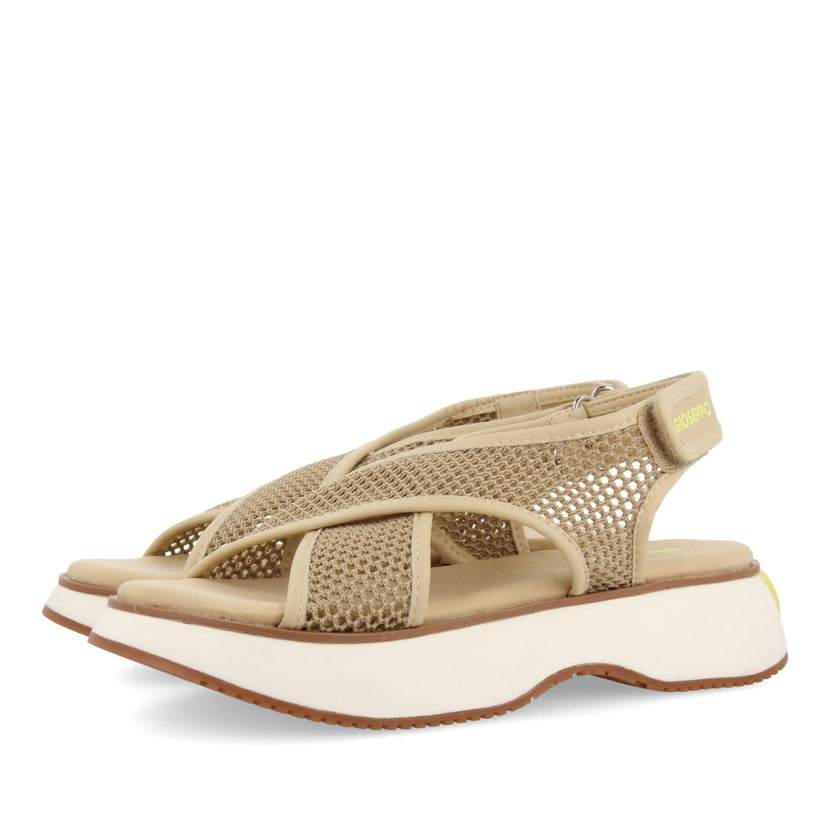 SANDALIAS DEPORTIVAS BEIGE DE REJILLA PARA MUJER VALDINA