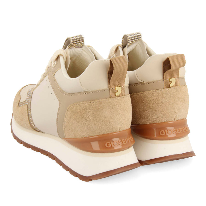 SNEAKERS NUDE CON DETTAGLIO DI STRASS E ZEPPA INTERNA PER DONNA DEBARY
