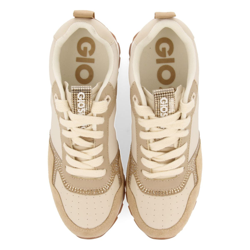 SNEAKERS NUDE CON DETTAGLIO DI STRASS E ZEPPA INTERNA PER DONNA DEBARY