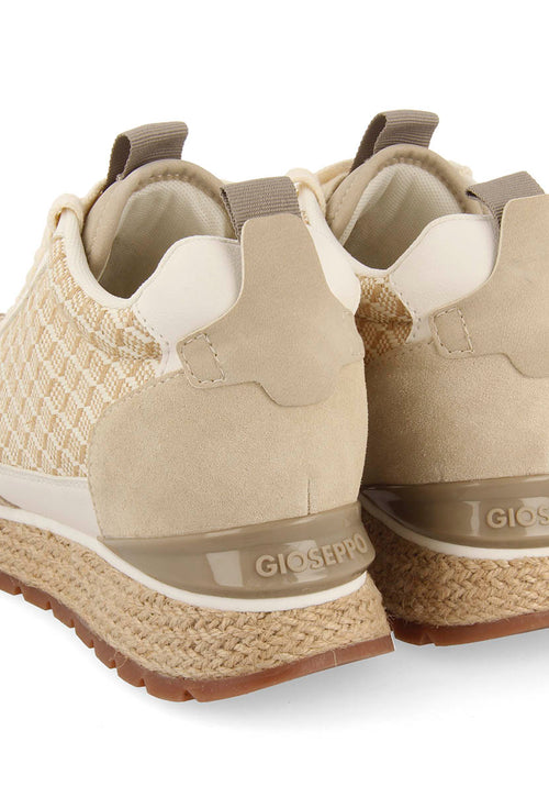 SNEAKERS BEIGE DE CUÑA INTERNA CON ESTAMPADO GEOMÉTRICO PARA MUJER PUKE