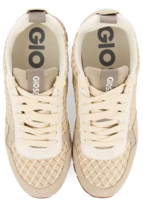 SNEAKERS BEIGE DE CUÑA INTERNA CON ESTAMPADO GEOMÉTRICO PARA MUJER PUKE