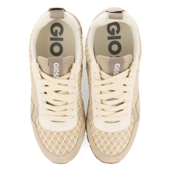SNEAKERS BEIGE DE CUÑA INTERNA CON ESTAMPADO GEOMÉTRICO PARA MUJER PUKE