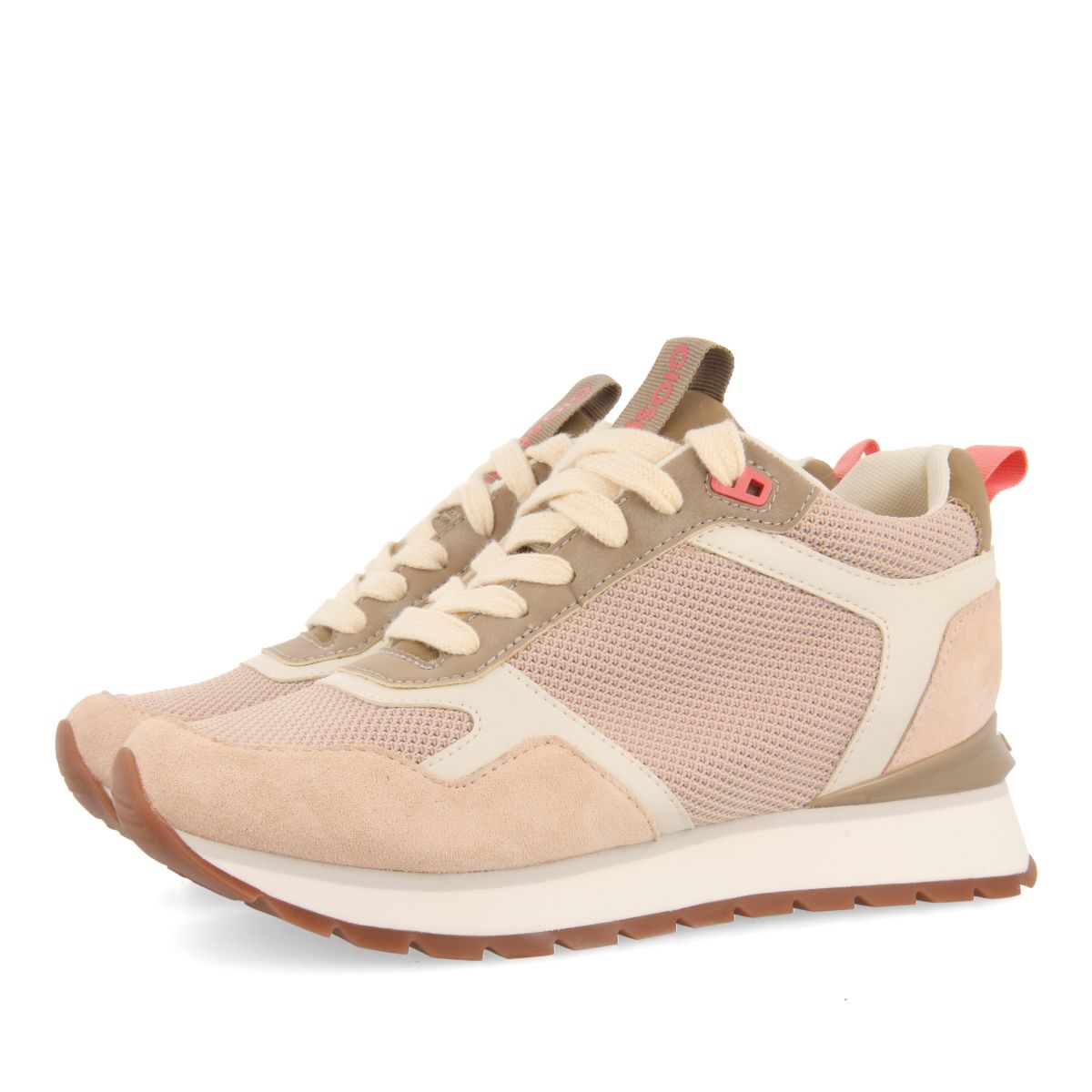 SNEAKERS NUDE CON CUÑA INTERNA Y DETALLES MULTICOLOR PARA MUJER RANDAZZO