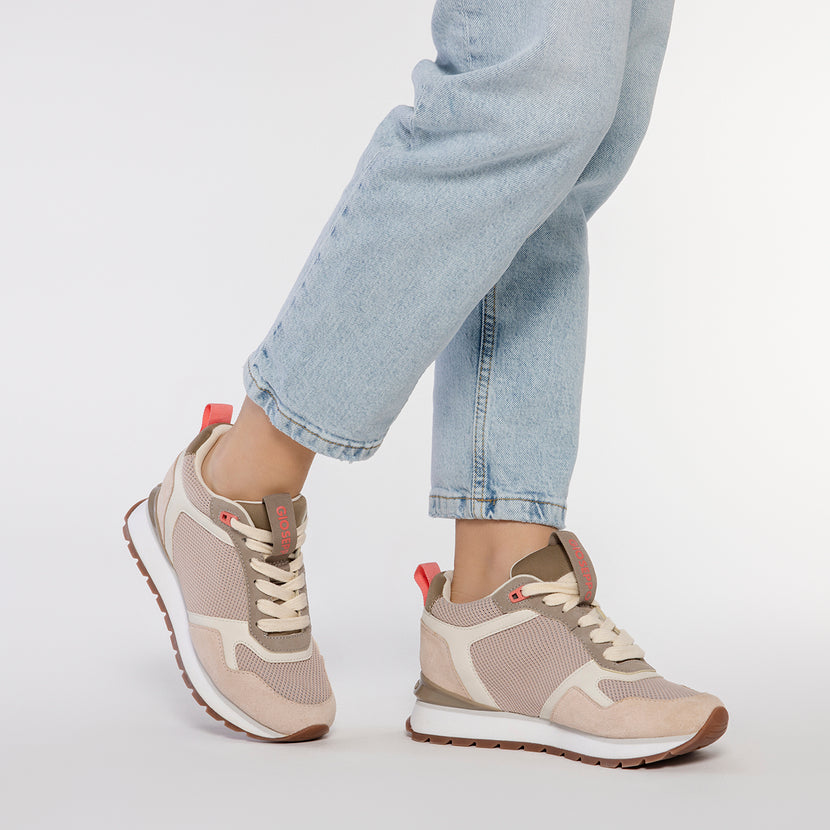 NUDE SNEAKERS WITH INTERNAL WEDGE AND MULTICOLOR DETAILS FOR WOMEN RANDAZZO