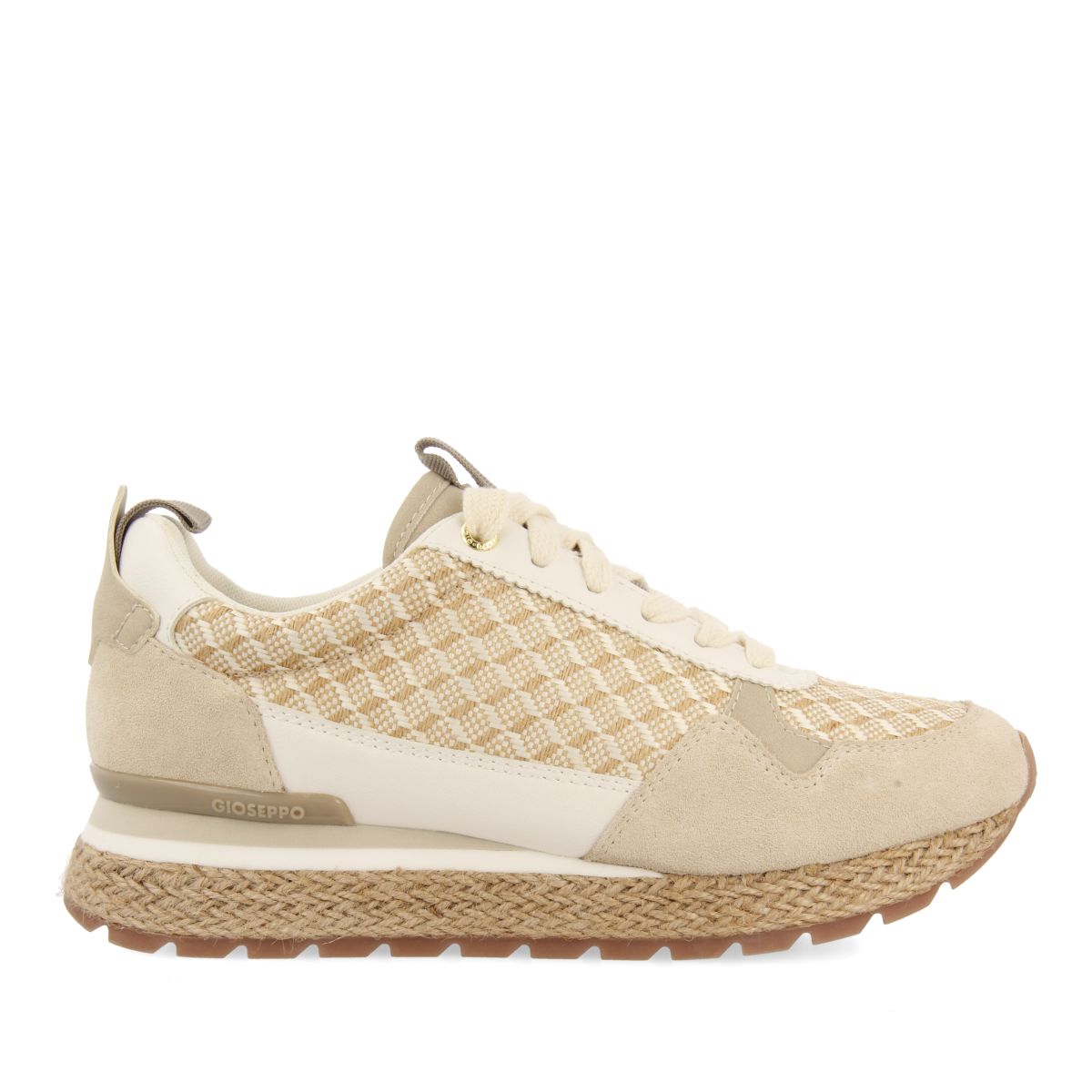 SNEAKERS BEIGE CON ESTAMPADO GEOMÉTRICO PARA MUJER TREMAIL