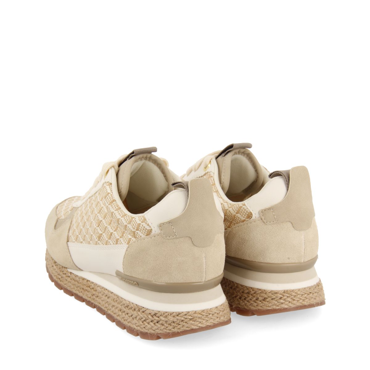 SNEAKERS BEIGE CON ESTAMPADO GEOMÉTRICO PARA MUJER TREMAIL