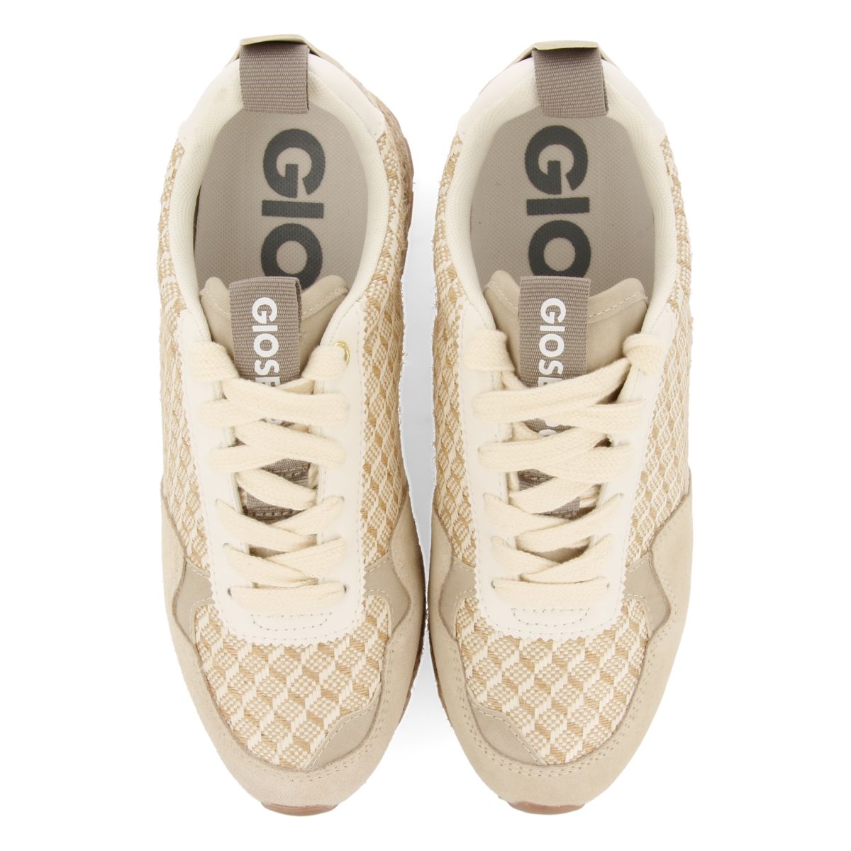 SNEAKERS BEIGE CON ESTAMPADO GEOMÉTRICO PARA MUJER TREMAIL