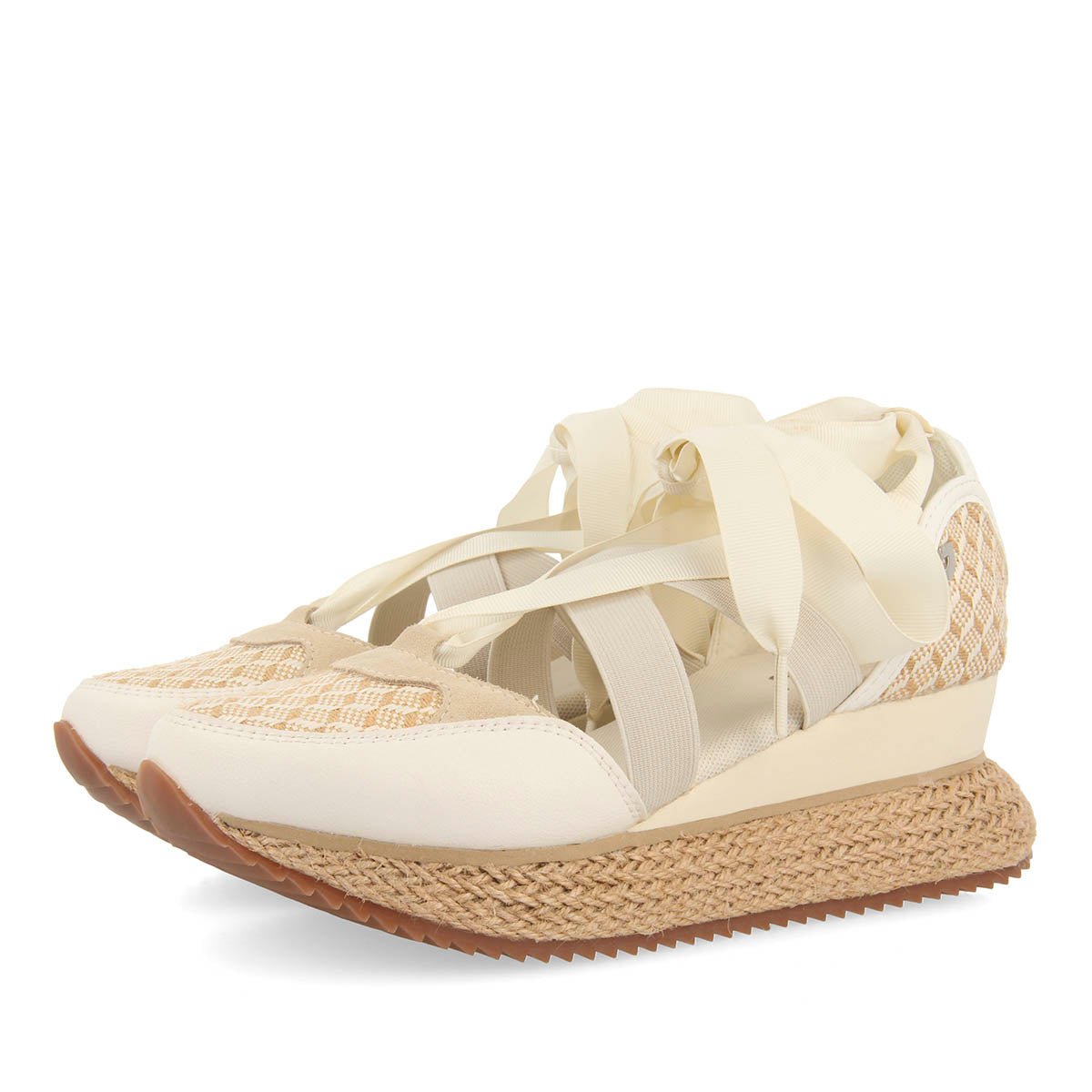 SANDALIAS DEPORTIVAS OFF-WHITE CON CUÑA PARA MUJER OTLLAK