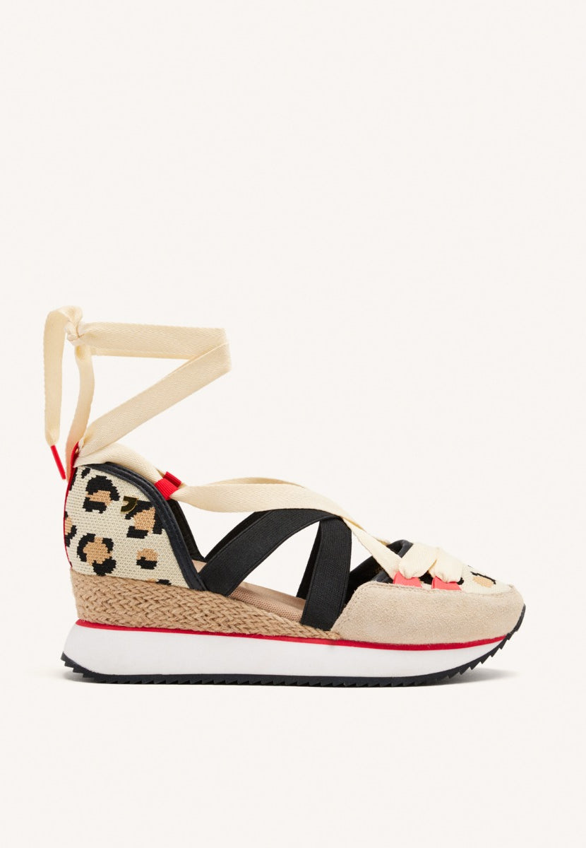 OPEN SNEAKERS WITH WEDGE AND LEOPARD PRINT FOR WOMEN ROWLETT
