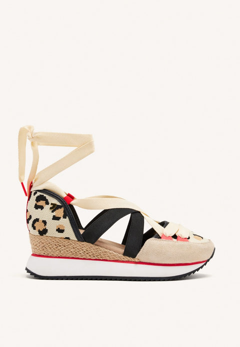 OPEN SNEAKERS WITH WEDGE AND LEOPARD PRINT FOR WOMEN ROWLETT