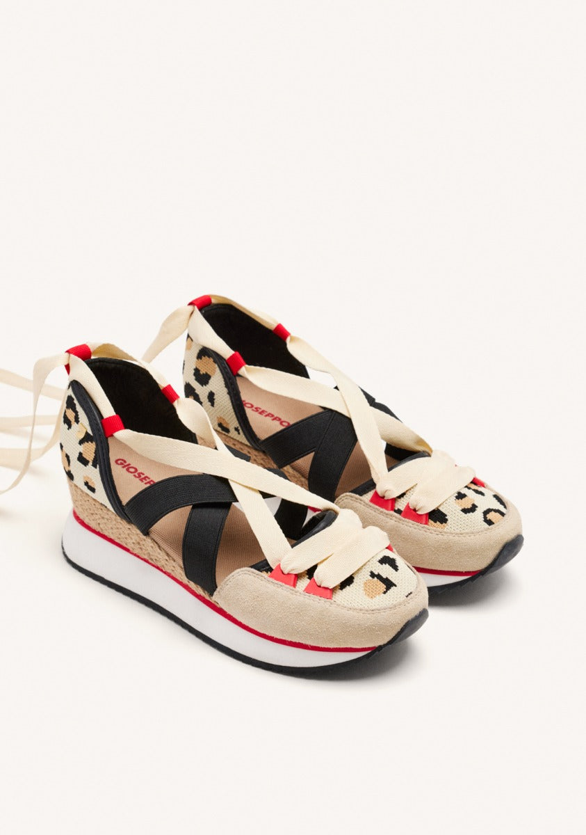 SNEAKERS ABIERTOS CON CUÑA Y PRINT DE LEOPARDO PARA MUJER ROWLETT