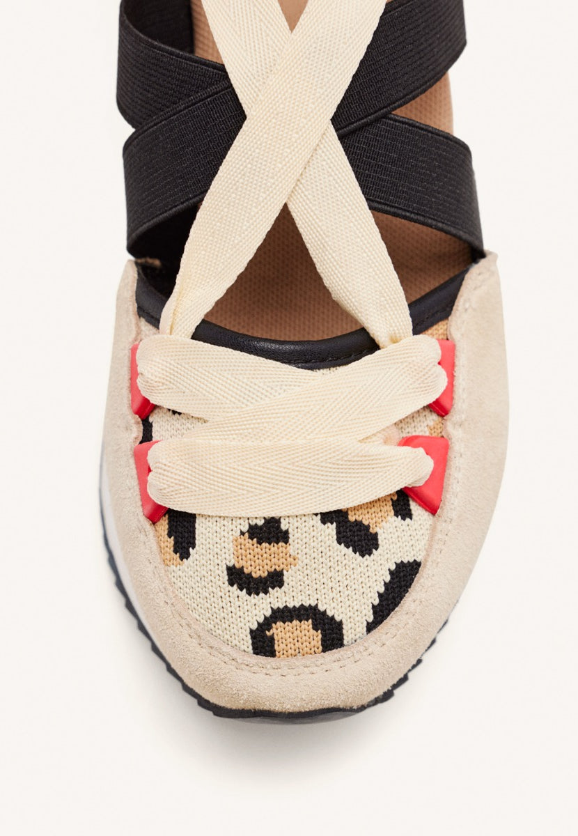 OPEN SNEAKERS WITH WEDGE AND LEOPARD PRINT FOR WOMEN ROWLETT