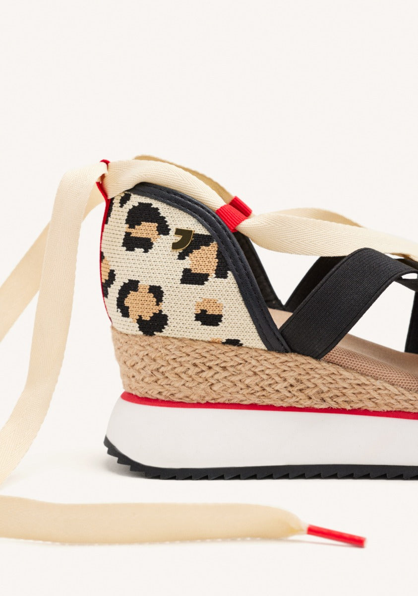 SNEAKERS ABIERTOS CON CUÑA Y PRINT DE LEOPARDO PARA MUJER ROWLETT