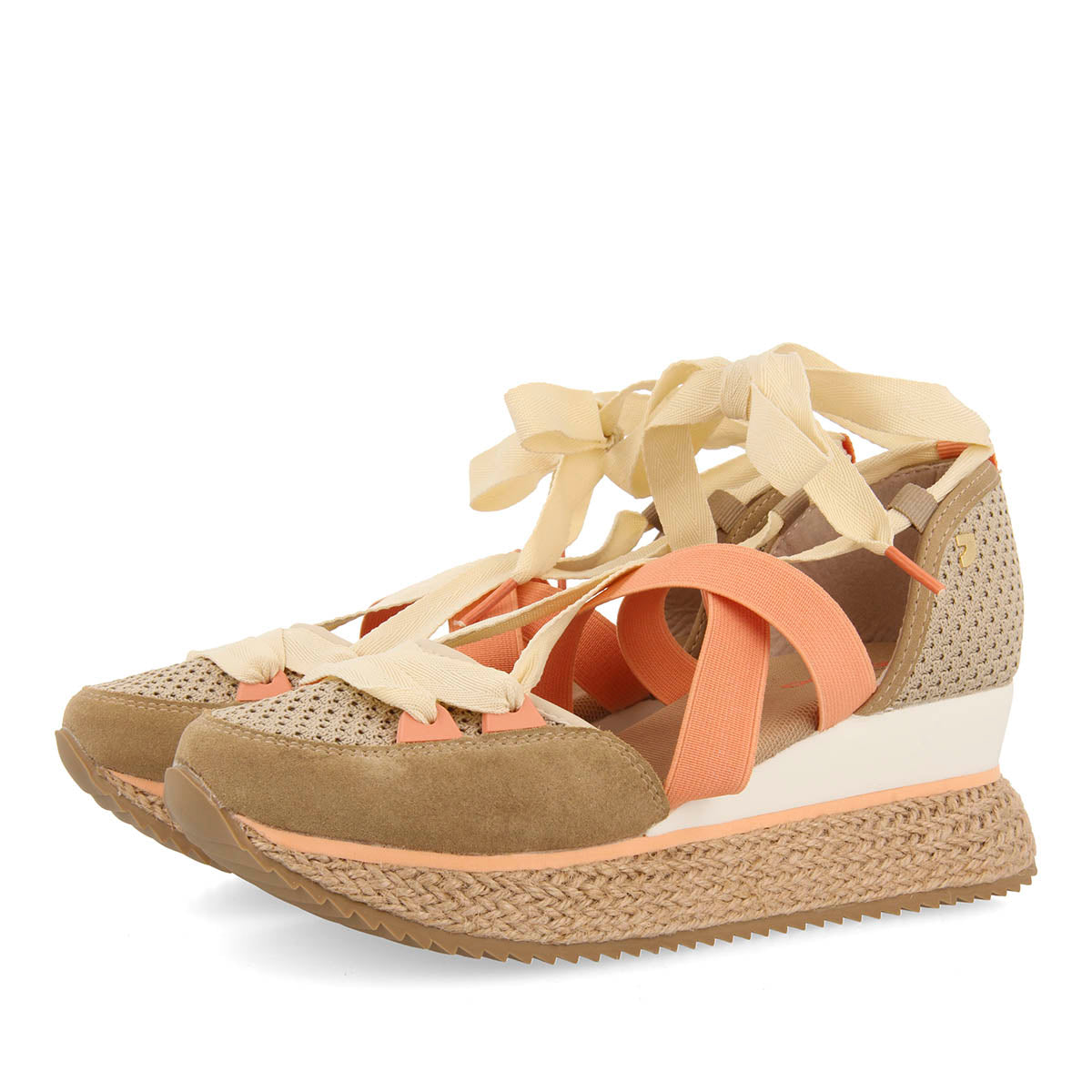 SNEAKERS ABIERTOS BEIGE CON CUÑA PARA MUJER TOTNES