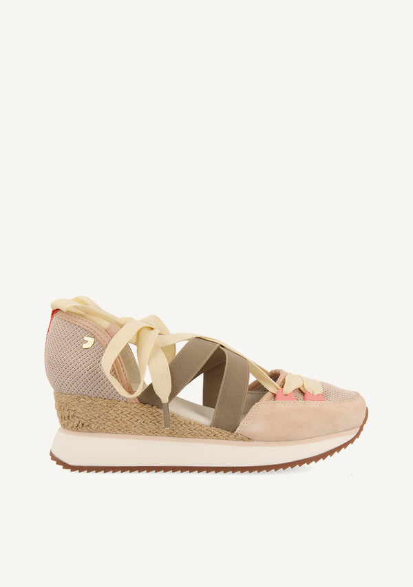SNEAKERS ABIERTOS NUDE CON CUÑA PARA MUJER SAMOBOR