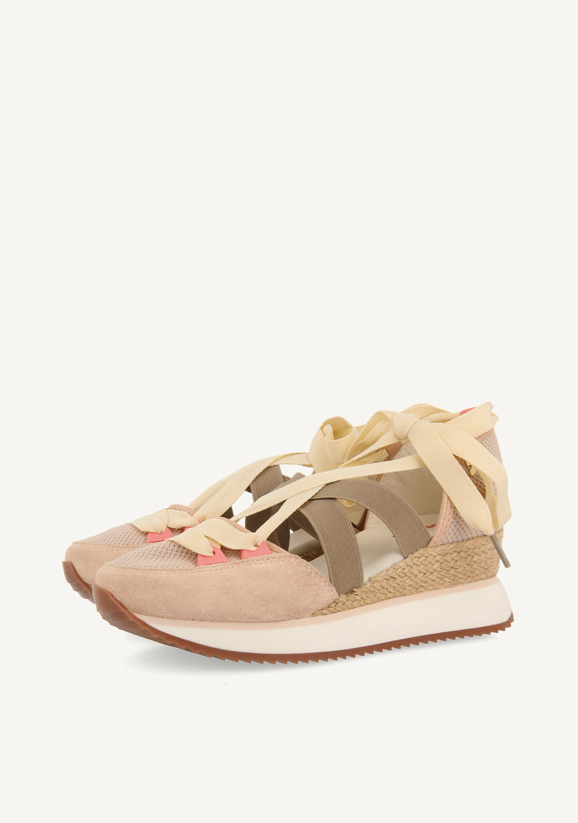 SNEAKERS ABIERTOS NUDE CON CUÑA PARA MUJER SAMOBOR