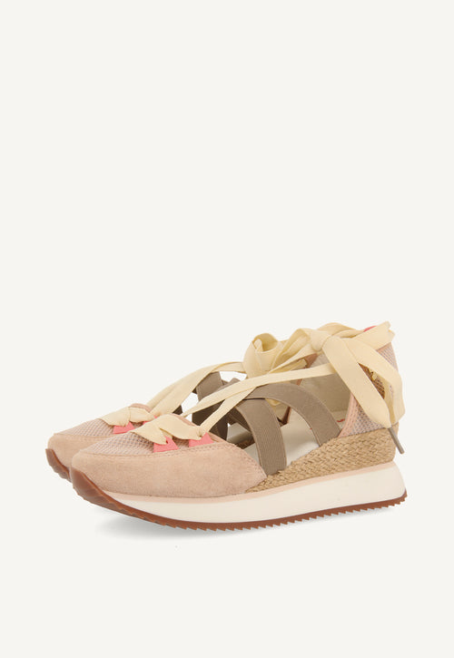 NUDE OPEN SNEAKERS WITH WEDGE FOR WOMEN SAMOBOR