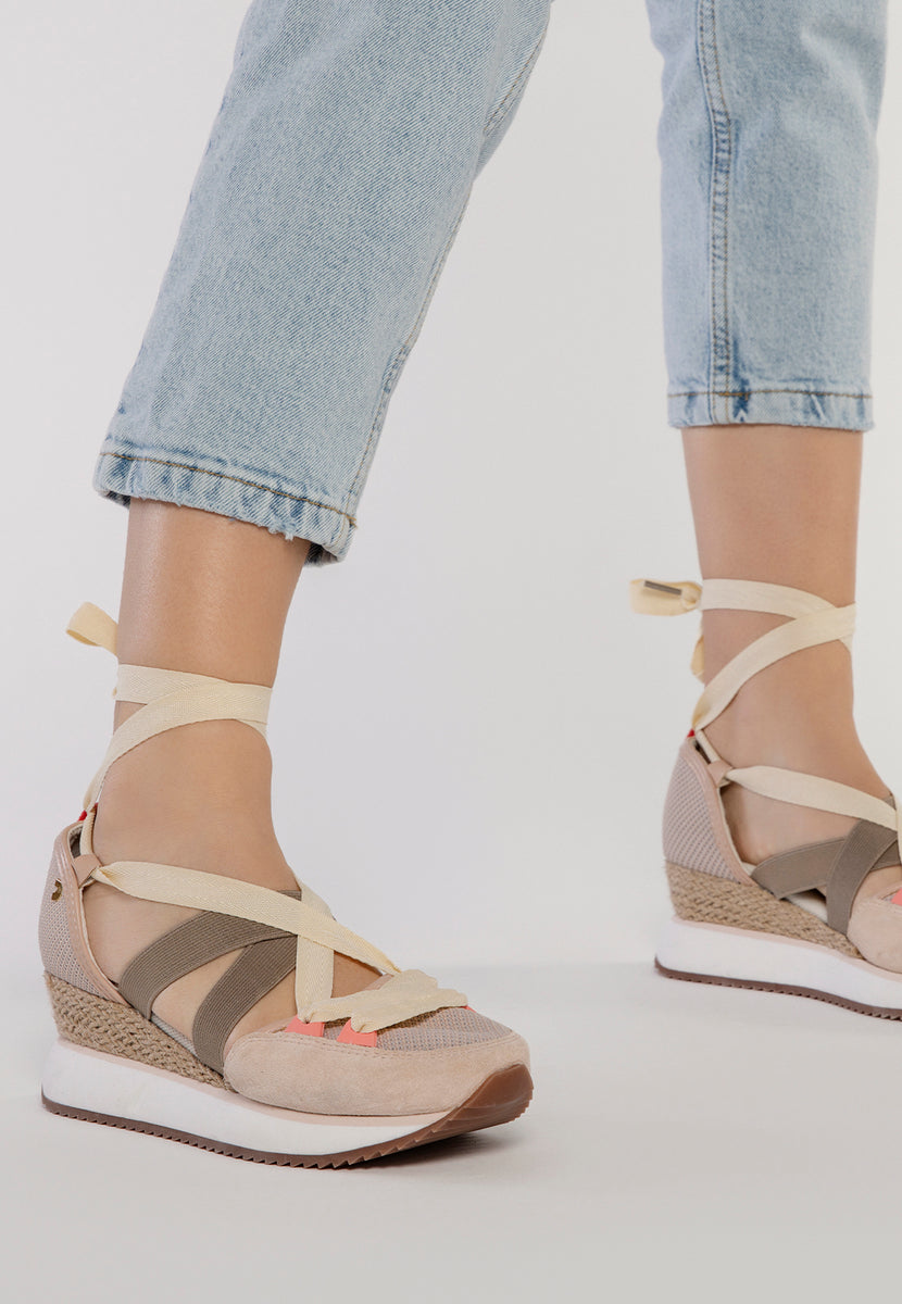 NUDE OPEN SNEAKERS WITH WEDGE FOR WOMEN SAMOBOR