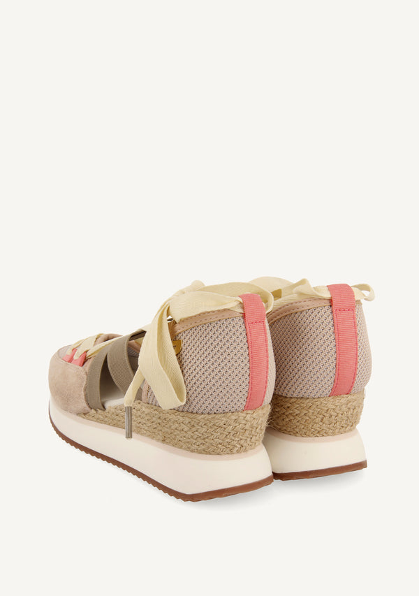 SNEAKERS ABIERTOS NUDE CON CUÑA PARA MUJER SAMOBOR