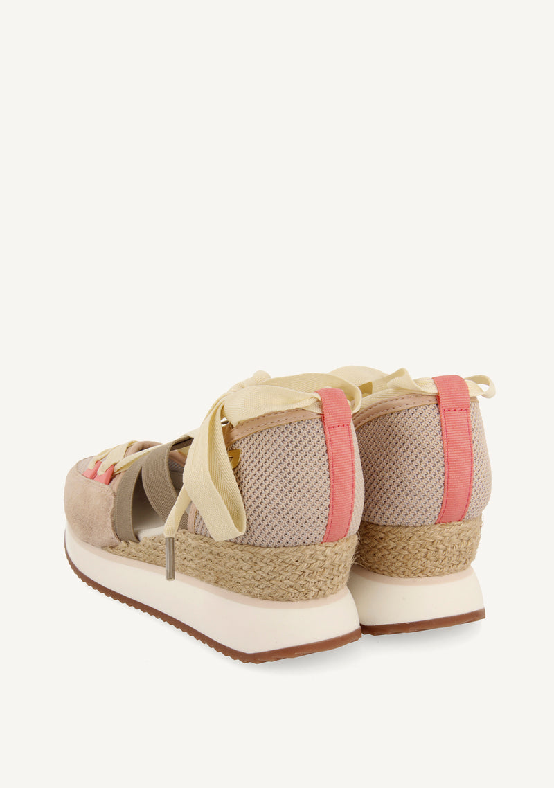 SNEAKERS ABIERTOS NUDE CON CUÑA PARA MUJER SAMOBOR
