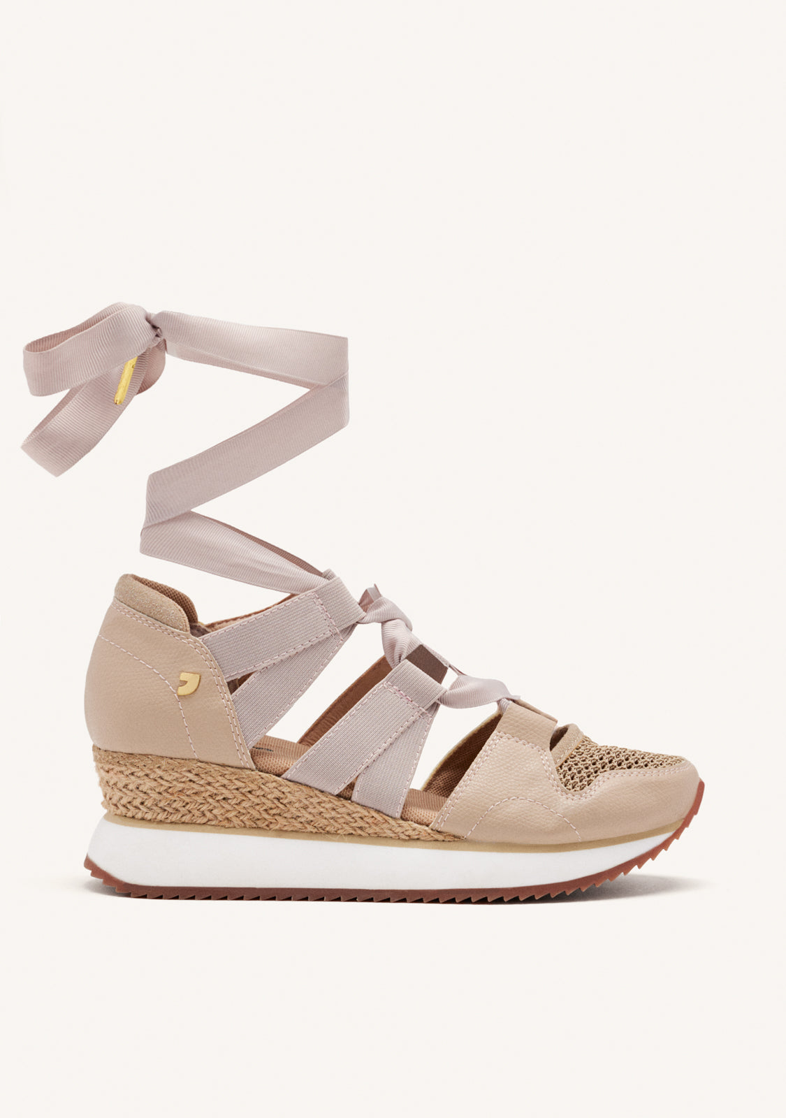 BEIGE OPEN SNEAKERS ESPADRILLE TYPE WITH STRAPS FOR WOMEN MUIR
