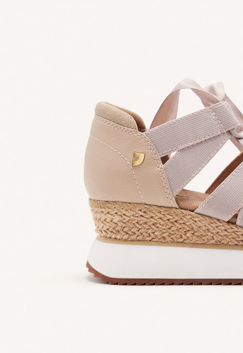BEIGE OPEN SNEAKERS ESPADRILLE TYPE WITH STRAPS FOR WOMEN MUIR