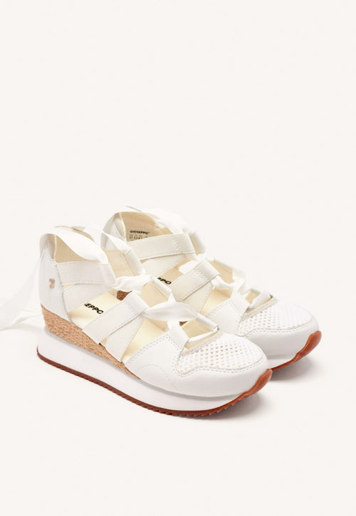OFF-WHITE OPEN SNEAKERS ESPADRILLE TYPE WITH STRAPS FOR WOMEN MUIR