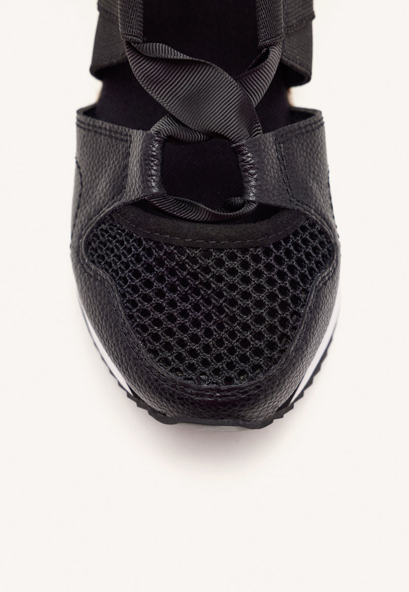 SNEAKERS ABIERTOS NEGROS TIPO ESPADRILLE CON TIRAS PARA MUJER MUIR