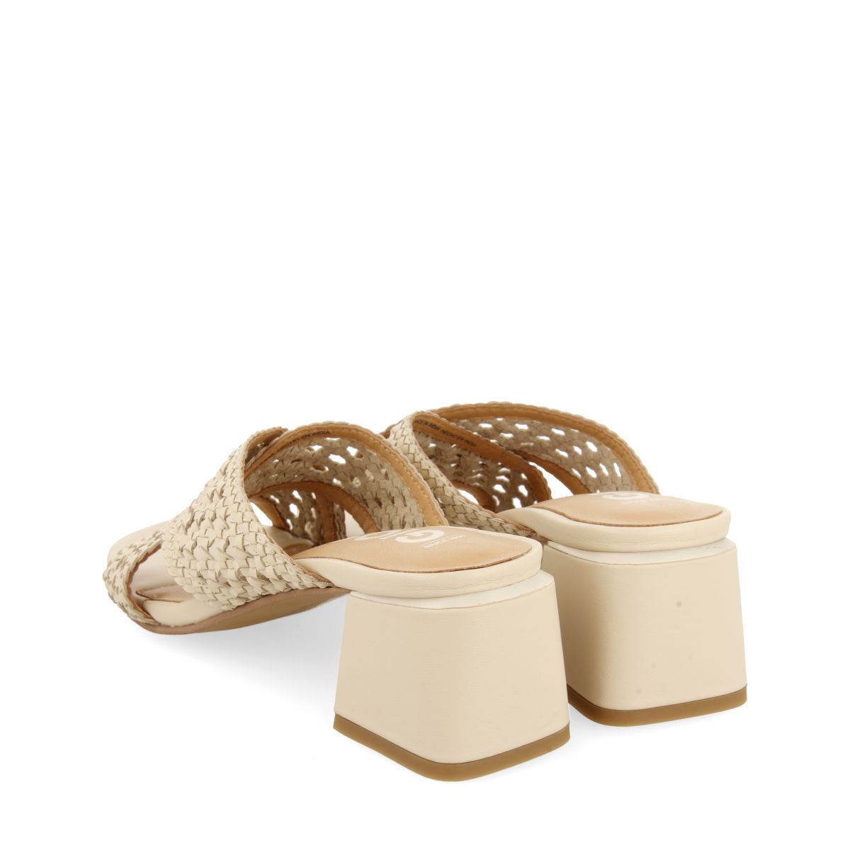 SANDALIAS DESTALONADAS COLOR OFF-WHITE CON TRENZADOS PARA MUJER CLARCONA