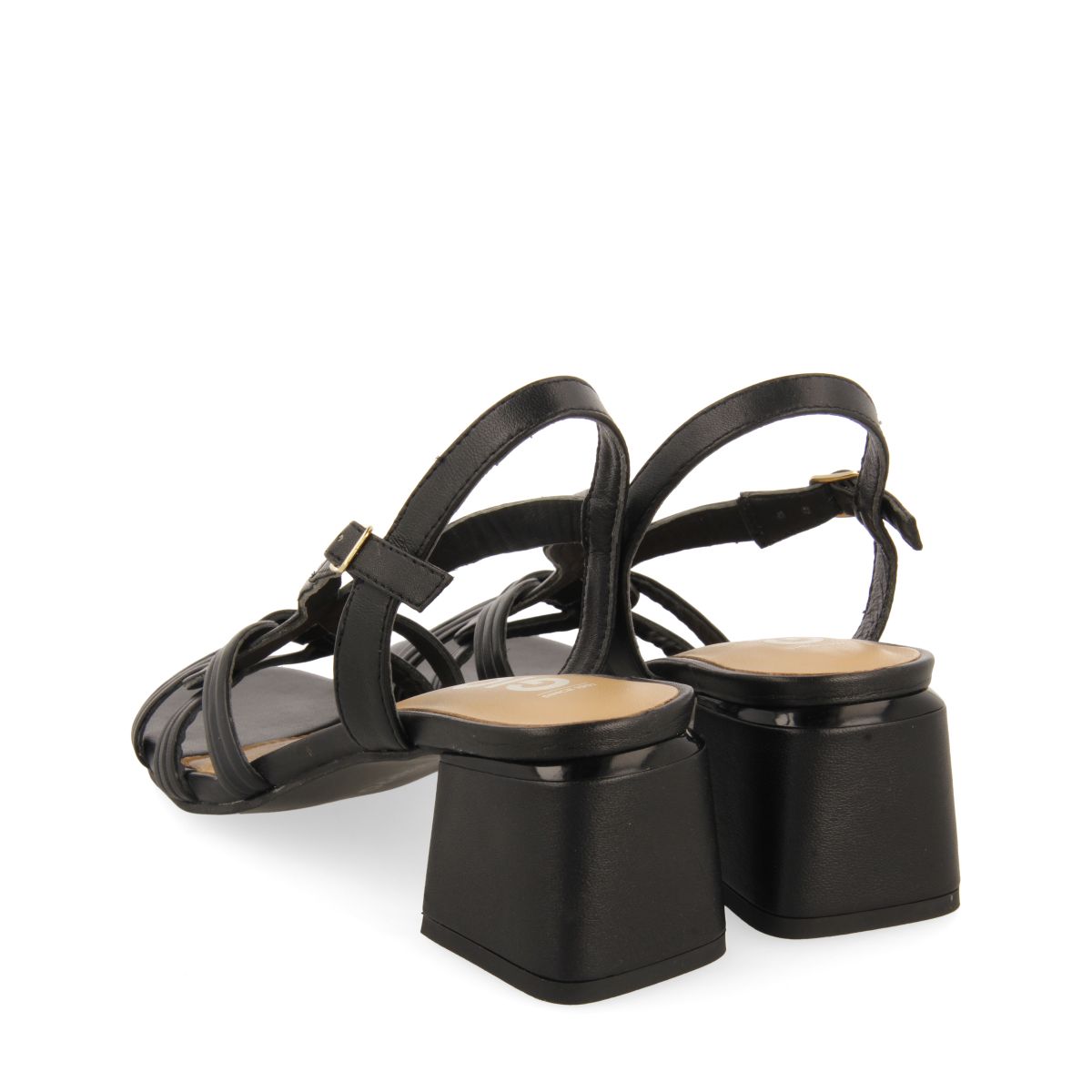 SANDALIAS NEGRAS DE TACÓN CON TIRAS TRENZADAS PARA MUJER BULQIZE
