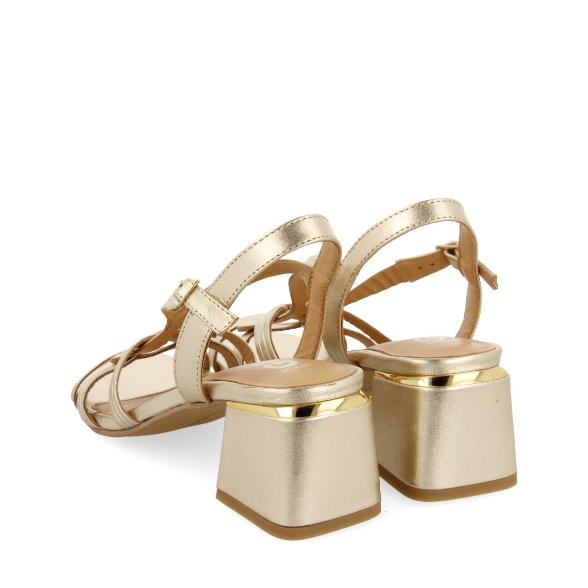 SANDALIAS COLOR PLATINO DE TACÓN CON TIRAS TRENZADAS PARA MUJER BULQIZE