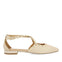 BAILARINAS DE PIEL COLOR OFF-WHITE CON PUNTA FINA Y DETALLE DE TACHAS PARA MUJER GARCON