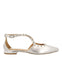 BAILARINAS DE PIEL COLOR PLATEADO CON PUNTA FINA Y DETALLE DE TACHAS PARA MUJER GARCON